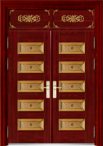 铝雕拼花门    红透沙  