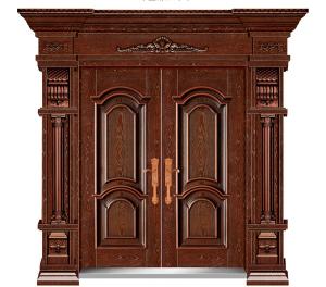 OMJ-686王者风范 铸铝拼接门(金雕檀木)